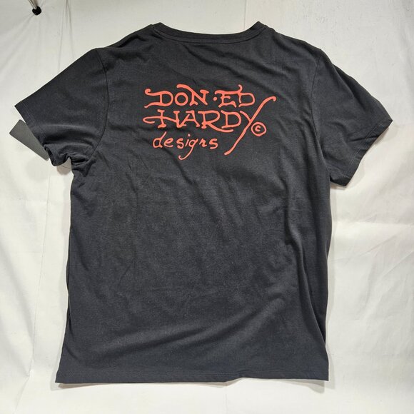 Don Ed Hardy Designs Gray Short Sleeve T-shirt Unisex Size Large Snake Gore NEW - Picture 5 of 8